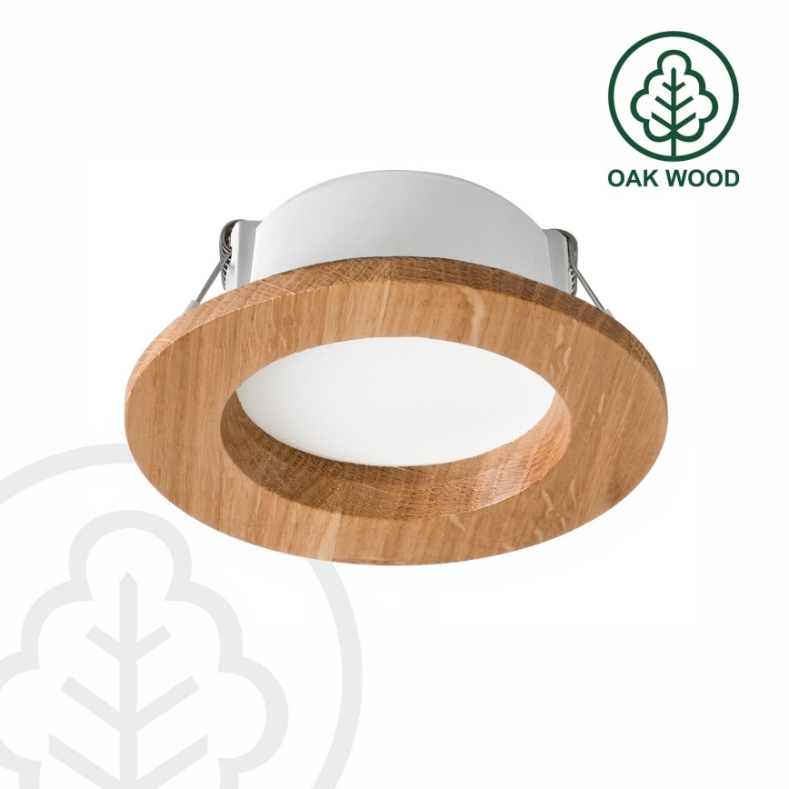 Lámpara empotrada LED WOODY SPOT LED/5,5W/230V 4000K roble ? 10 cm