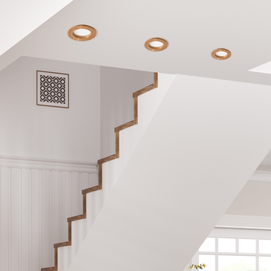 Lámpara empotrada LED WOODY SPOT LED/5,5W/230V 4000K roble ? 10 cm