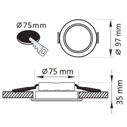 Lámpara empotrada LED ZOE LED/4,8W/230V blanca