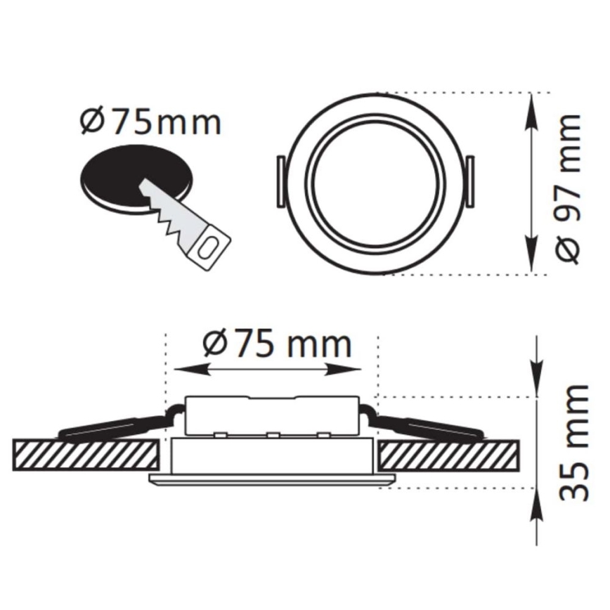 Lámpara empotrada LED ZOE LED/4,8W/230V blanca