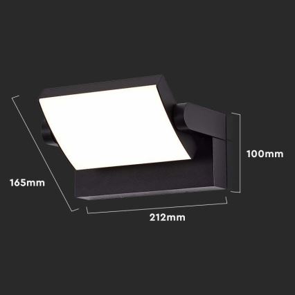 Lámpara de pared LED exterior LED/17W/230V 3000K IP65 negra
