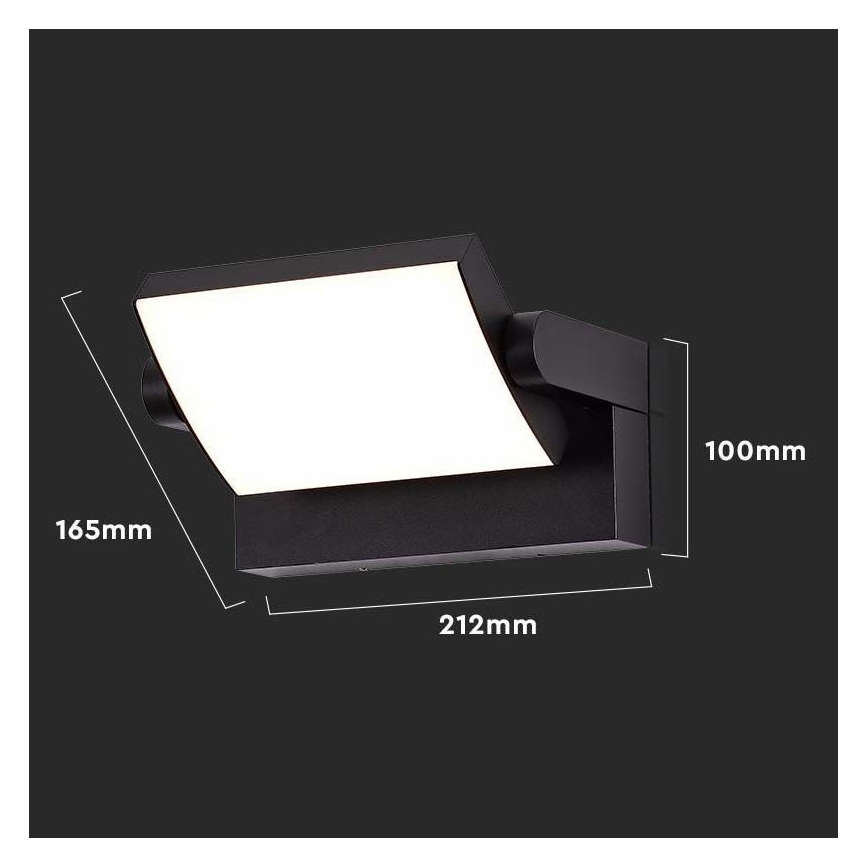 Lámpara de pared LED exterior LED/17W/230V 3000K IP65 negra