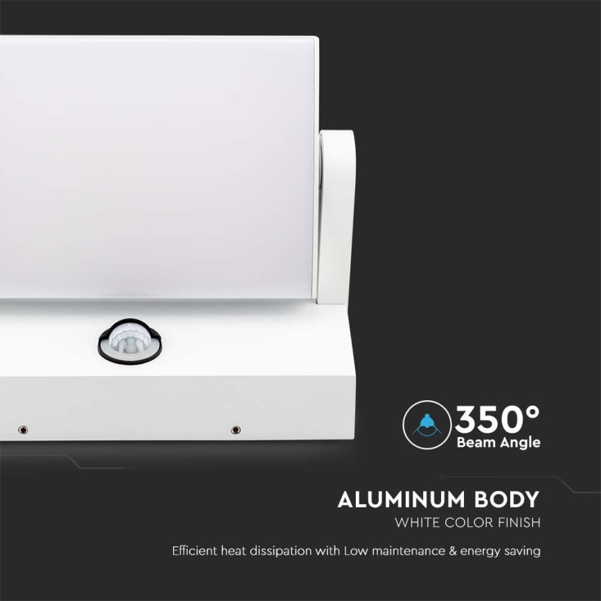 Lámpara de pared LED para exterior con sensor LED/17W/230V 3000K IP65 blanca
