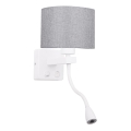 Lámpara LED flexible POLO 1xE27/40W+LED/2W 230V blanca