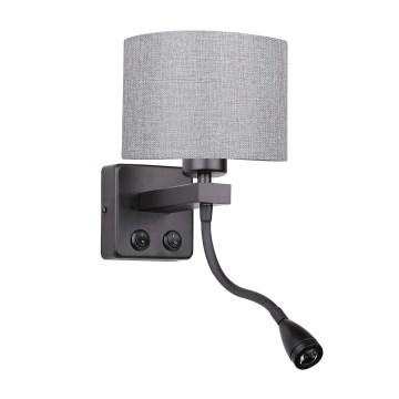 Lámpara LED flexible POLO 1xE27/40W+LED/2W 230V negra