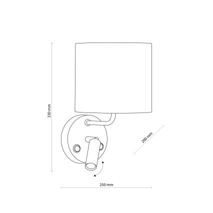 Lámpara LED flexible RICHI 1xE27/15W/230V + LED/3W/230V blanca
