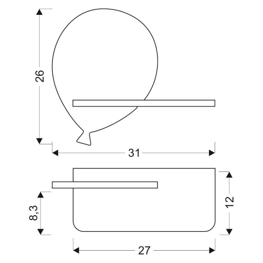 Lámpara de pared infantil LED con estante BALLOON LED/4W/230V amarillo/madera,