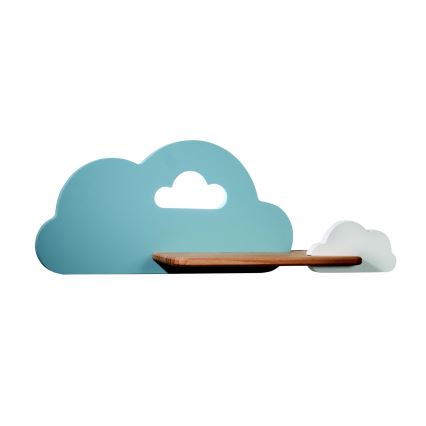Lámpara de pared infantil LED con estante CLOUD LED/5W/230V azul/blanco,