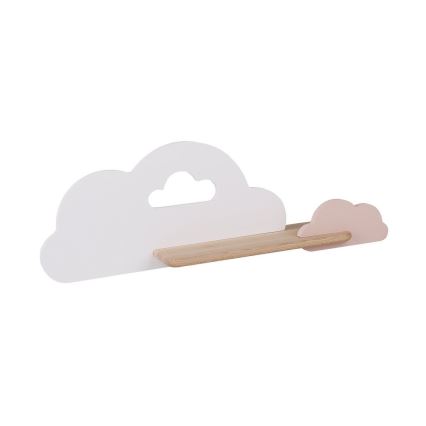 Lámpara de pared LED infantil con estante CLOUD LED/5W/230V blanco/rosa,