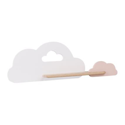 Lámpara de pared LED infantil con estante CLOUD LED/5W/230V blanco/rosa,