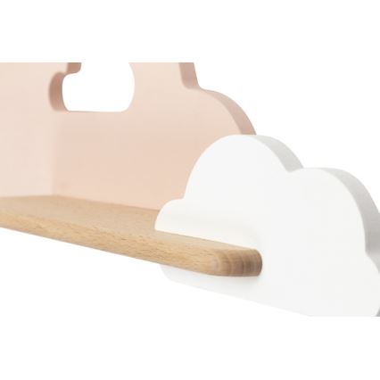 Lámpara de pared infantil LED con estante CLOUD LED/5W/230V rosa/blanco,