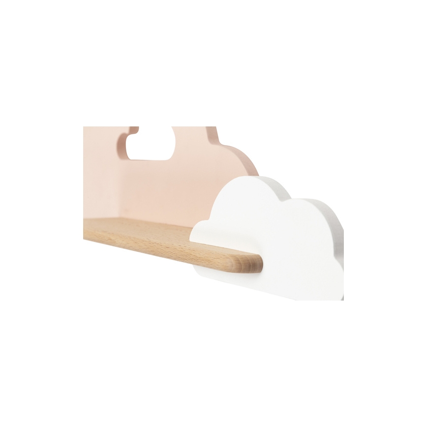 Lámpara de pared infantil LED con estante CLOUD LED/5W/230V rosa/blanco,