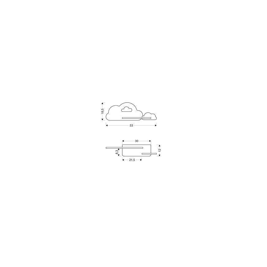 Lámpara de pared infantil LED con estante CLOUD LED/5W/230V rosa/blanco,