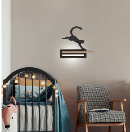 Lámpara de pared infantil LED con estante JUMPING CAT LED/5W/230V,