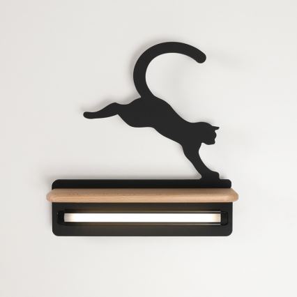 Lámpara de pared infantil LED con estante JUMPING CAT LED/5W/230V,
