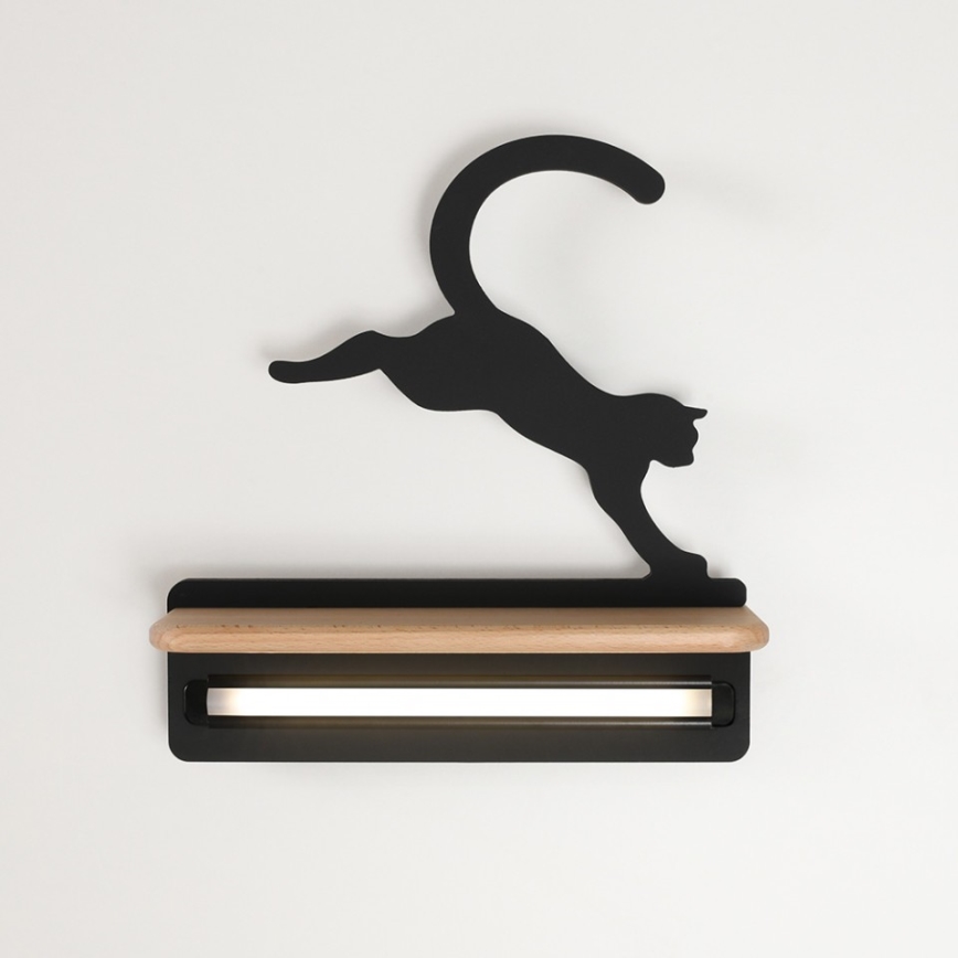 Lámpara de pared infantil LED con estante JUMPING CAT LED/5W/230V,