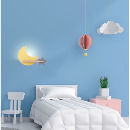 Lámpara de pared infantil LED con estante MOON LED/5W/230V,