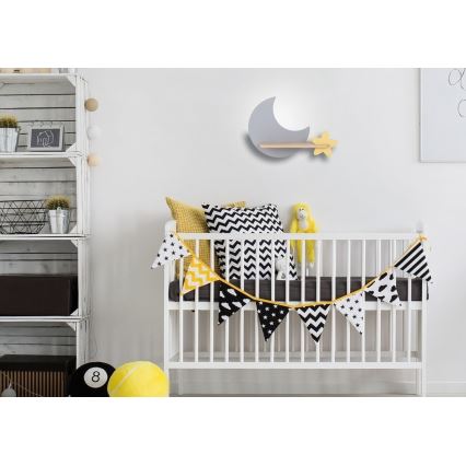 Lámpara de pared infantil LED con estante MOON LED/5W/230V,