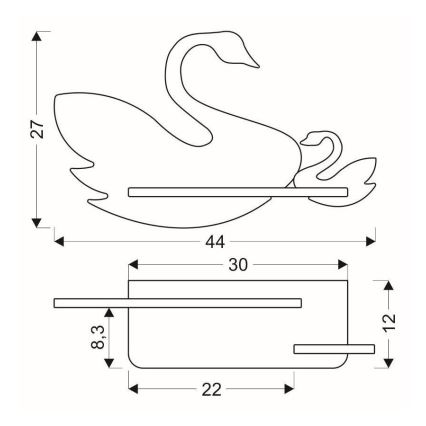 Lámpara de pared infantil LED con estante SWAN LED/5W/230V,