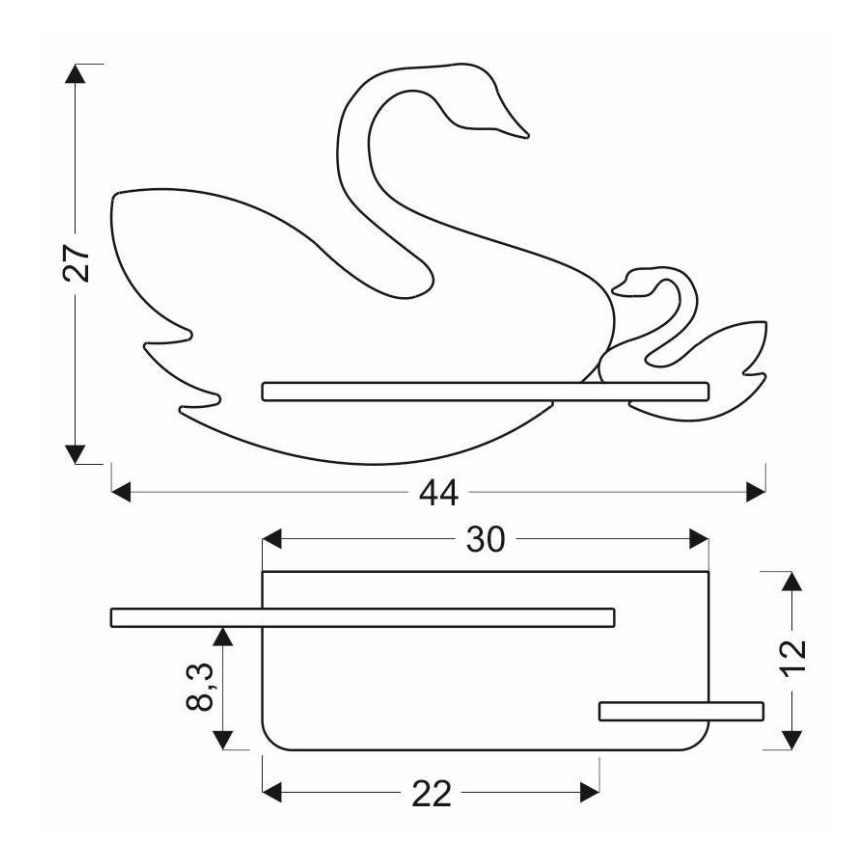 Lámpara de pared infantil LED con estante SWAN LED/5W/230V,