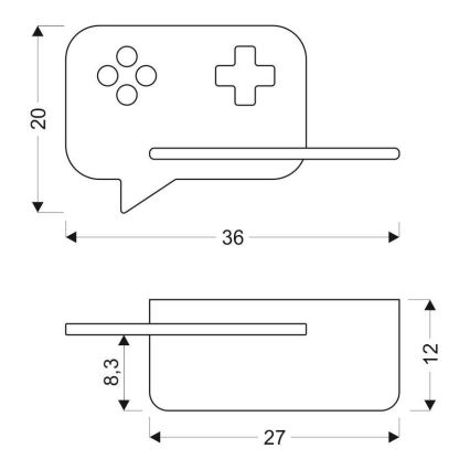 Lámpara de pared LED infantil con estante CONSOLE LED/5W/230V negro,