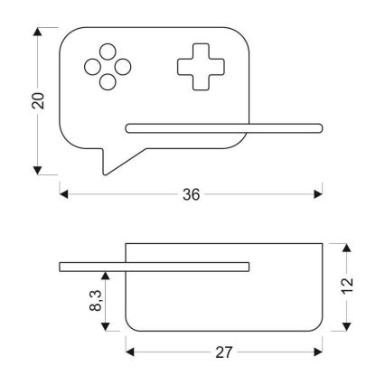 Lámpara de pared LED infantil con estante CONSOLE LED/5W/230V verde,