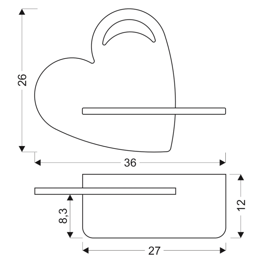 Lámpara de pared LED infantil con estante HEART LED/5W/230V azul/madera,