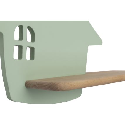 Lámpara de pared LED infantil con estante HOUSE LED/4W/230V verde/madera,