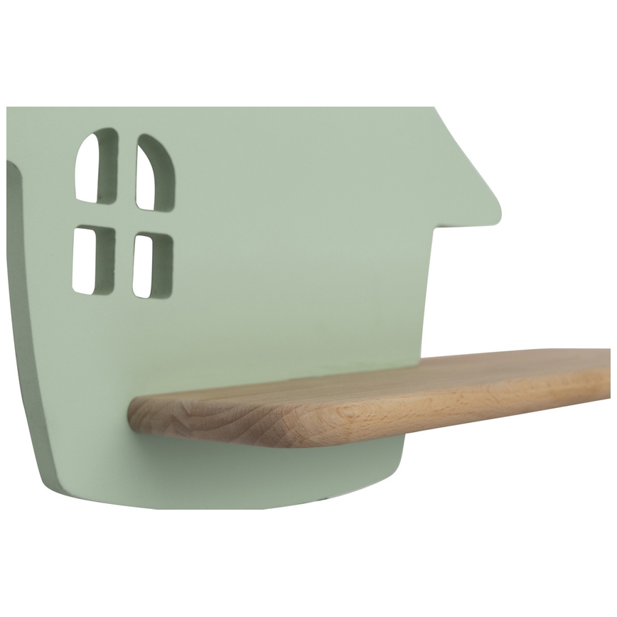 Lámpara de pared LED infantil con estante HOUSE LED/4W/230V verde/madera,