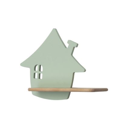 Lámpara de pared LED infantil con estante HOUSE LED/4W/230V verde/madera,