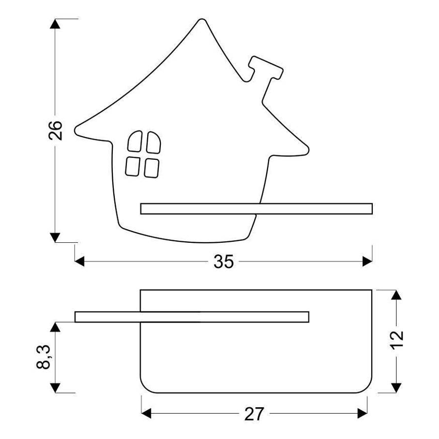 Lámpara de pared LED infantil con estante HOUSE LED/4W/230V verde/madera,