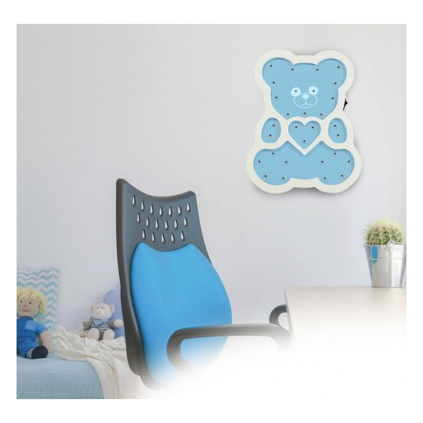 Lámpara LED infantil LED/2xAA azul oso