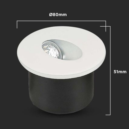 Lámpara LED para escaleras LED/3W/230V 3000K blanco