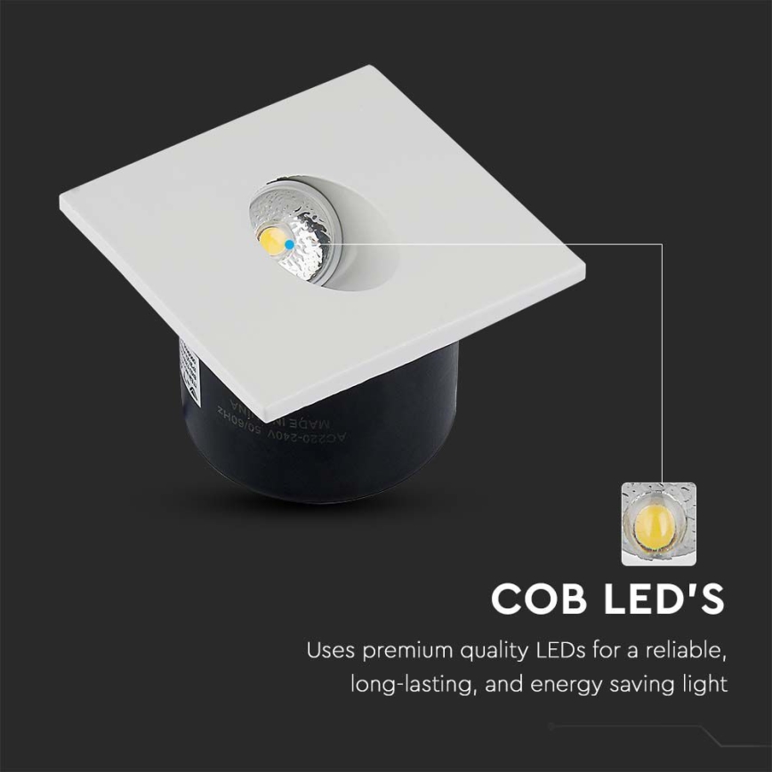 Lámpara LED para escaleras LED/3W/230V 3000K blanco