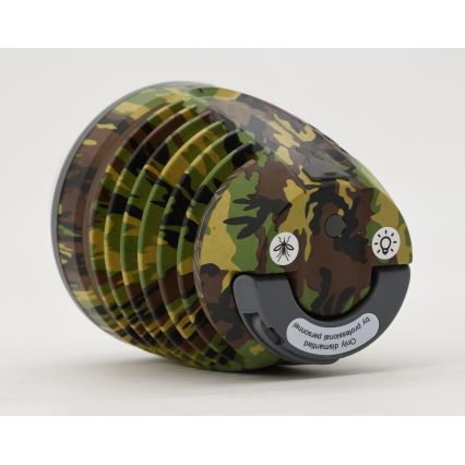 Lámpara LED portátil recargable con trampa para insectos LED/2W/3,7V 1800 mAh IPX4 camuflaje