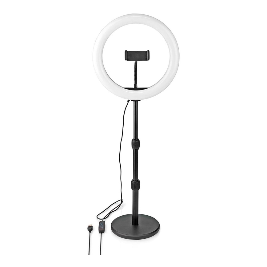 Lámpara LED regulable con soporte y soporte para vlogging LED/6W/USB 2700-6700K