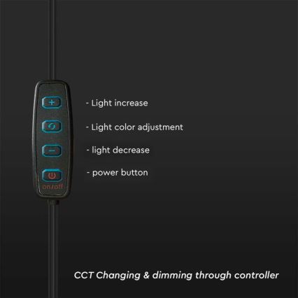 Lámpara LED regulable con trípode y soporte para vlogging LED/10W/5V 3200-5500K