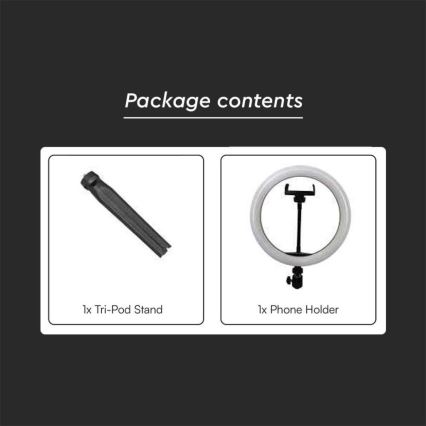 Lámpara LED regulable con trípode y soporte para vlogging LED/10W/5V 3200-5500K