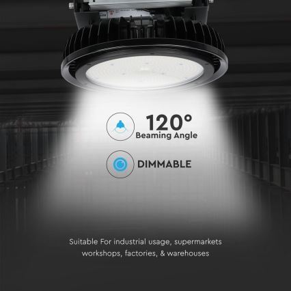 Lámpara LED regulable de alta resistencia High Bay LED/500W/230V 4000K IP65 negro
