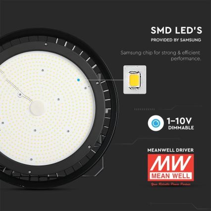 Lámpara LED regulable de alta resistencia High Bay LED/500W/230V 4000K IP65 negro