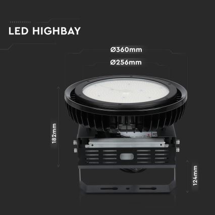 Lámpara LED regulable de alta resistencia High Bay LED/500W/230V 4000K IP65 negro