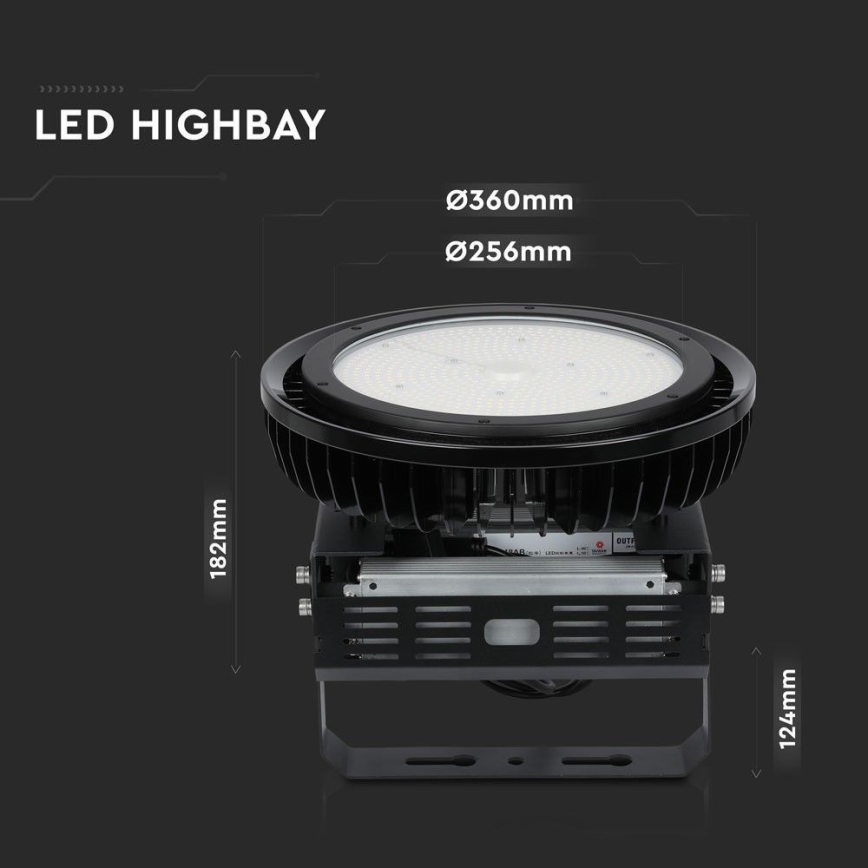 Lámpara LED regulable de alta resistencia High Bay LED/500W/230V 4000K IP65 negro