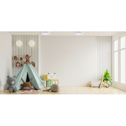 Plafón LED regulable SMART GALAXY KIDS LED/24W/230V 3000-6500K lunares multicolor + mando a distancia