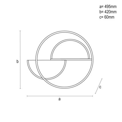 Plafón LED regulable LED/70W/230V 3000-6500K blanco/negro + control remoto