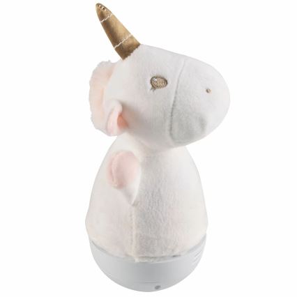 Lámpara LED RGB infantil de noche con melodía 3xAAA/5V unicornio