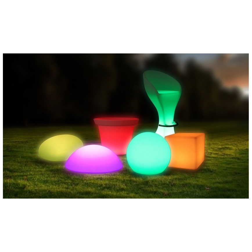 Lámpara LED RGB regulable para exterior LED/1W/5V 1000 mAh 20cm IP67 + mando a distancia