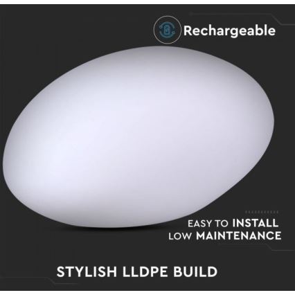 Lámpara LED RGB regulable para exterior LED/1W/5V 28cm IP67 1000 mAh + mando a distancia