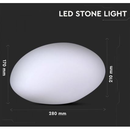 Lámpara LED RGB regulable para exterior LED/1W/5V 28cm IP67 1000 mAh + mando a distancia