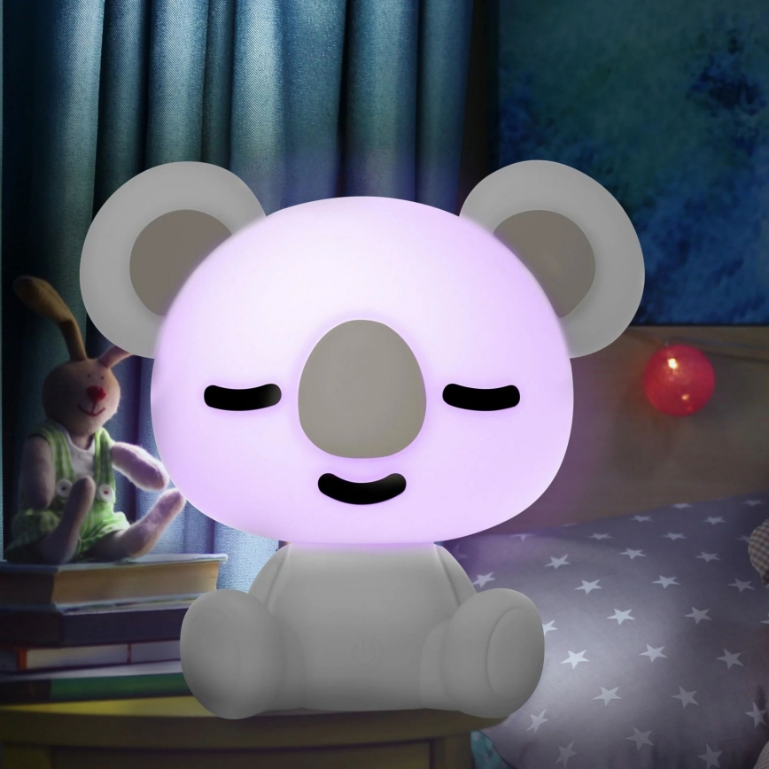 Lámpara LED RGBW regulable de noche para niños LED/2,5W/230V koala blanco