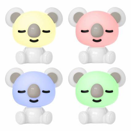 Lámpara LED RGBW regulable de noche para niños LED/2,5W/230V koala blanco